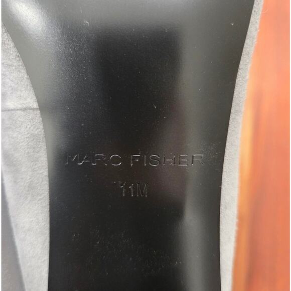 Marc Fisher Clint Gray Suede Block Heels Pointed Toe Suede Size 11 - Picture 8 of 10